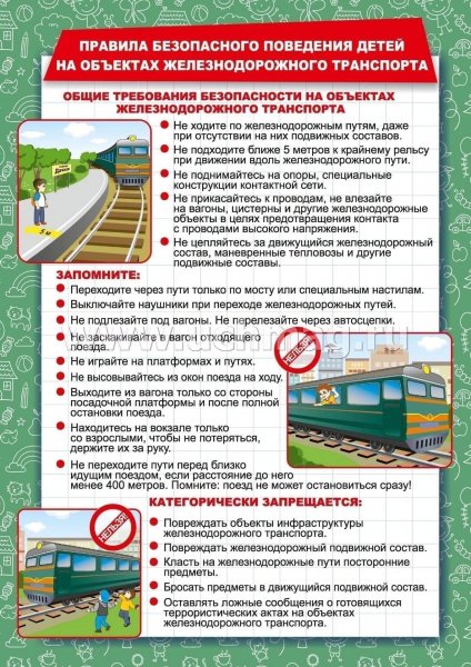 О правилах поведения вблизи железнодорожных путей