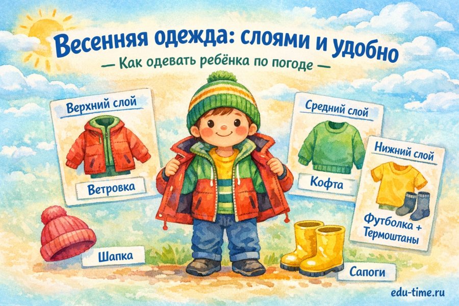 Как одевать детей весной — простые правила для семьи и садика